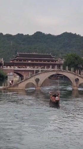Along the Tuojiang River in Fenghuang Ancient Town