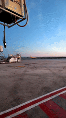 Airport tarmac scenes: planes and weathered ground support vehicles