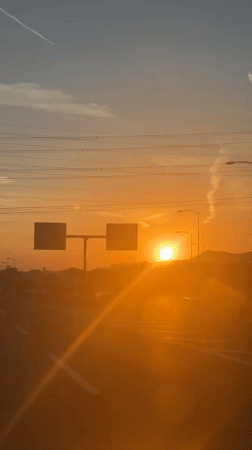 Sunset highway drive captured near Bornova, Turkey
