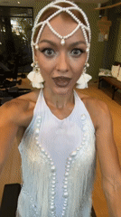 Pearl-and-fringe costume, gym to motorcycle, Ko Samui