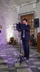 Formal musicians perform midnight courtyard concert in Arequipa