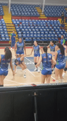 Volleyball team practices at Ciudad Guayana arena