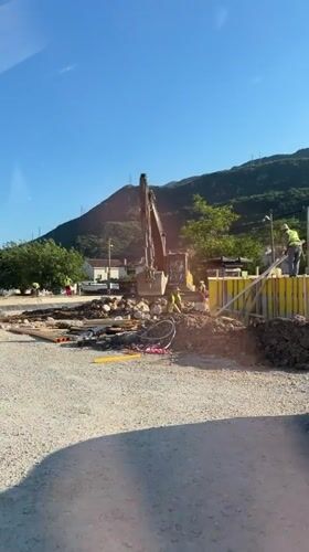 Construction site activity recorded in Podlastva, Montenegro