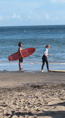 Morning beach activities observed in North Kuta, Indonesia