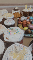 Traditional Easter cakes documented across Moscow during Orthodox celebrations