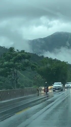 Misty mountain drive through wet roads in Qingyuan City