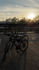 Sunset evening walk documented along Birobidzhan river embankment