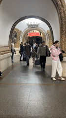 Moscow Metro morning: commuters move through ornate Soviet-era stations