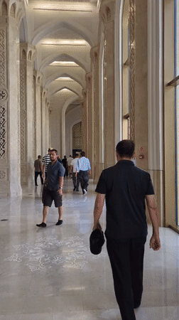 Morning at Astana's grand mosques, inside and out