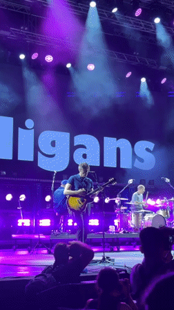 The Cardigans perform live outdoors in Kragujevac, Serbia