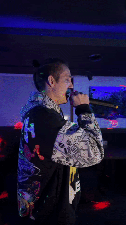 Man performs karaoke at Saratov venue