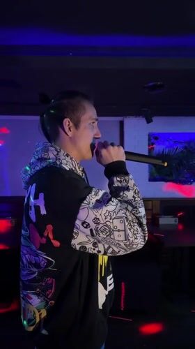 Man performs karaoke at Saratov venue