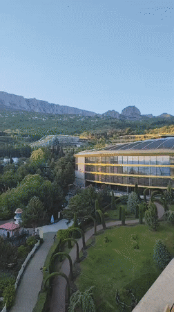 Scenic mountain resort views recorded in Simeiz, Ukraine