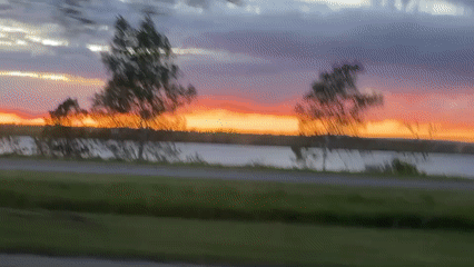 Colorful sunset captured over Ottawa waterway early Monday morning