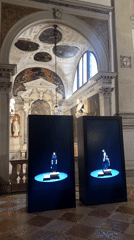Venice church interior and resting figure documented by witness