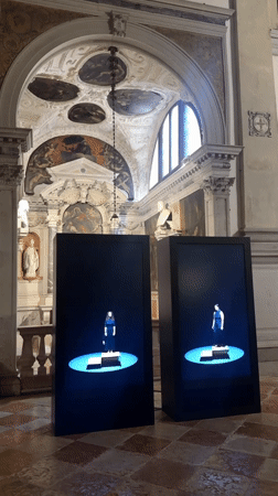 Venice church interior and resting figure documented by witness