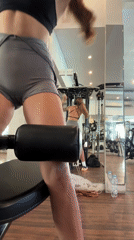 Woman exercises at gym in North Kuta, Indonesia