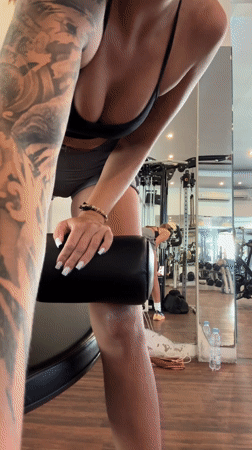 Woman exercises at gym in North Kuta, Indonesia