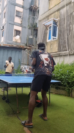 Outdoor table tennis and neighborhood life in Ikoyi, Lagos