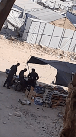 Morning life in a Khan Yunis displacement camp