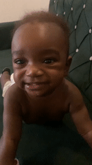 Baby's playful moments recorded in Barakin Akawo, Nigeria