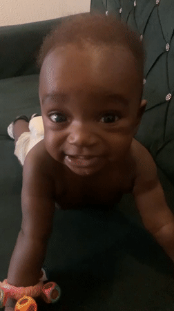 Baby's playful moments recorded in Barakin Akawo, Nigeria