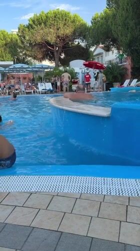 Crowded summer pool day at Atlantis Bay, Gatteo