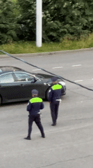 Traffic police stop a modified BMW in Podolsk