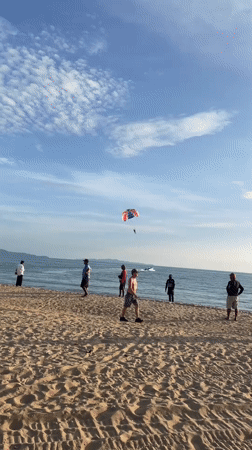 Parasailing and watersports in full swing on Pattaya Beach