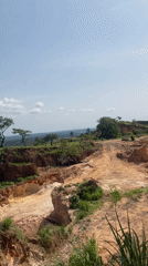 Open-pit mining operation documented in Ufu Esioni, Nigeria