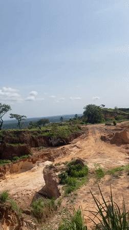 Open-pit mining operation documented in Ufu Esioni, Nigeria