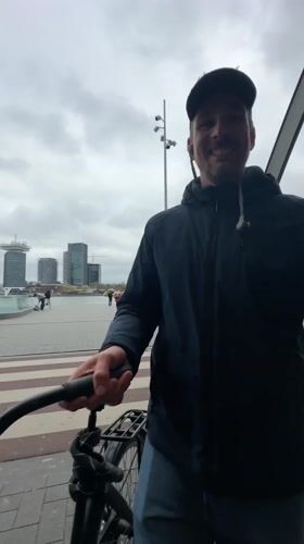 Dropped phone and ferry ride captured in Amsterdam