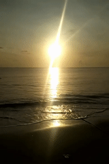Sunrise captured by witnesses at Calok beach, Indonesia