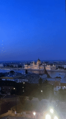 Budapest at dusk and night, Parliament and riverfront