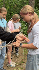Youth group conducts rope skills and forest running in Chaikovsky