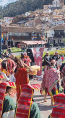 Traditional Andean ceremony performed in Cusco public square