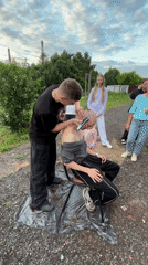Outdoor hangout in Chaikovsky: grilling, haircuts, and riverside sunset
