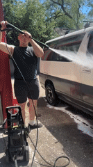 Comprehensive van pressure washing session in Blagoveshchensk car wash