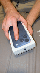 Dark blue iPhone unboxed in Fife, Washington