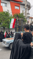 Religious procession with sound truck rolls through Babol, Iran