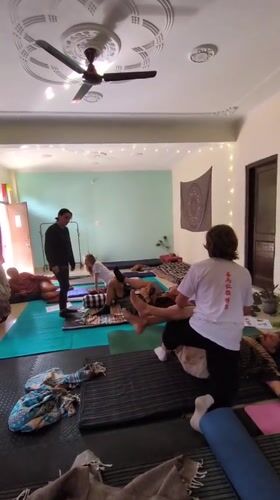 Yoga therapy training session conducted in Haini, India