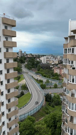 Morning domestic moments captured from Sochi apartment overlooking Black Sea