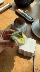 Traditional tea service with mochi desserts documented in Vladivostok