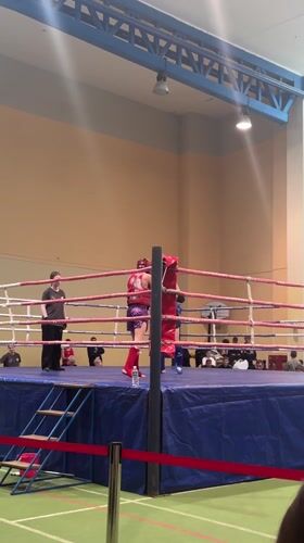 Women's boxing match draws spectators in Hrodna, Belarus