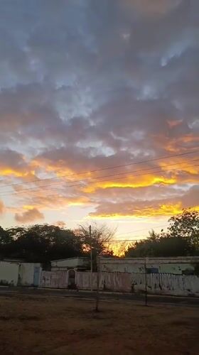 Dramatic sunset captured over Juan Griego coastline, Venezuela