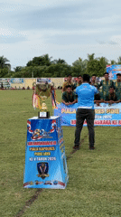 Bhayangkara Cup soccer match and trophy ceremony, Pidie, Indonesia
