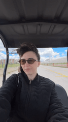 Woman in golf cart spotted in Alanya, Turkey