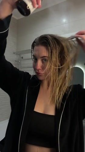 Woman captured in bathroom routine in Ukrainian suburb
