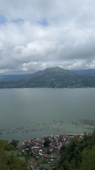 Dawn lake views captured in Kintamani, Indonesia