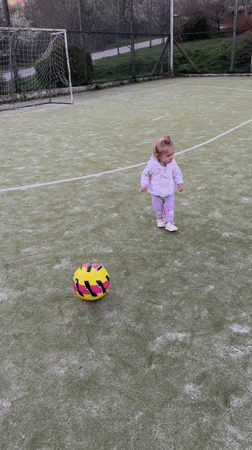 Children play soccer on artificial turf field in Tryavna